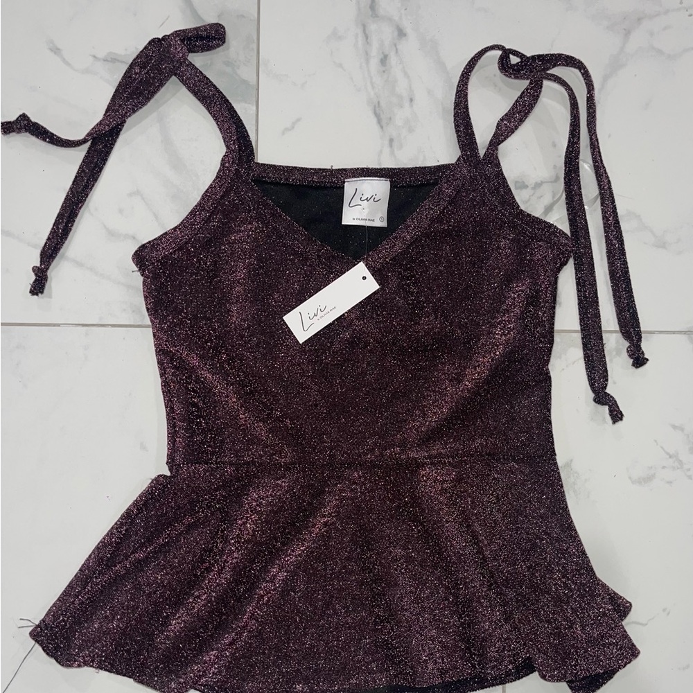 Olivia Rae Glittery Purple Top